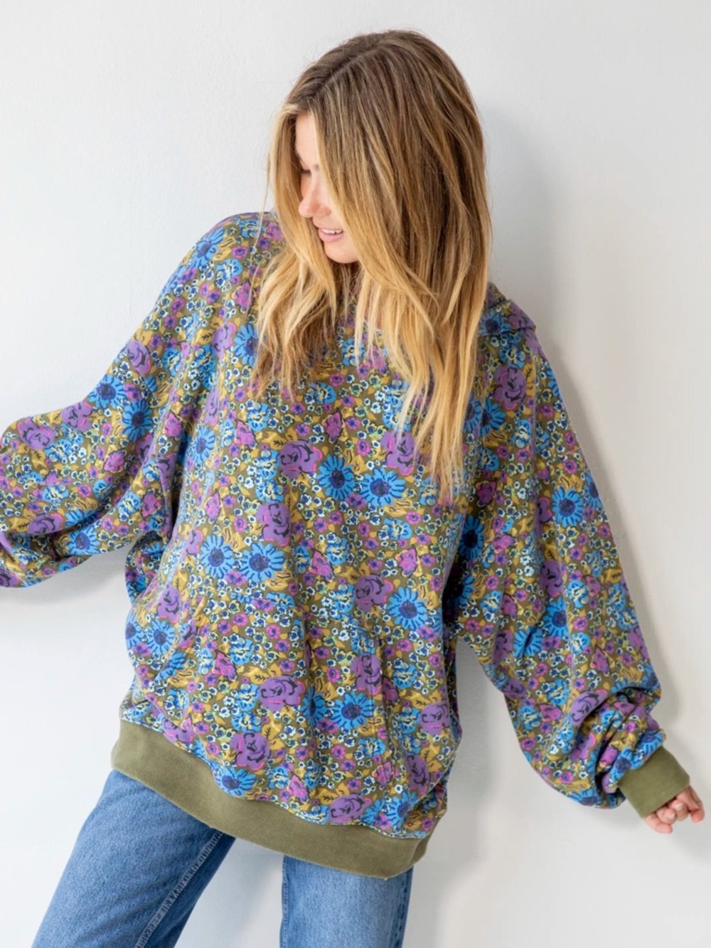 Natural Life Bohemian Oversized Floral Hoodie - Picture 7 of 14